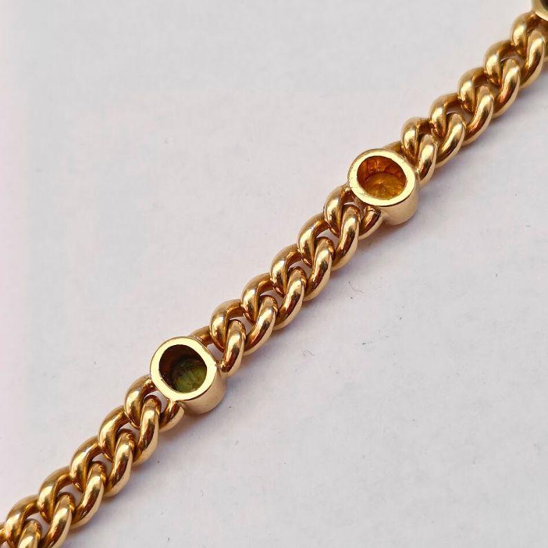 Bracciale A Link in oro 18k con pietre preziose multicolore in vendita 4