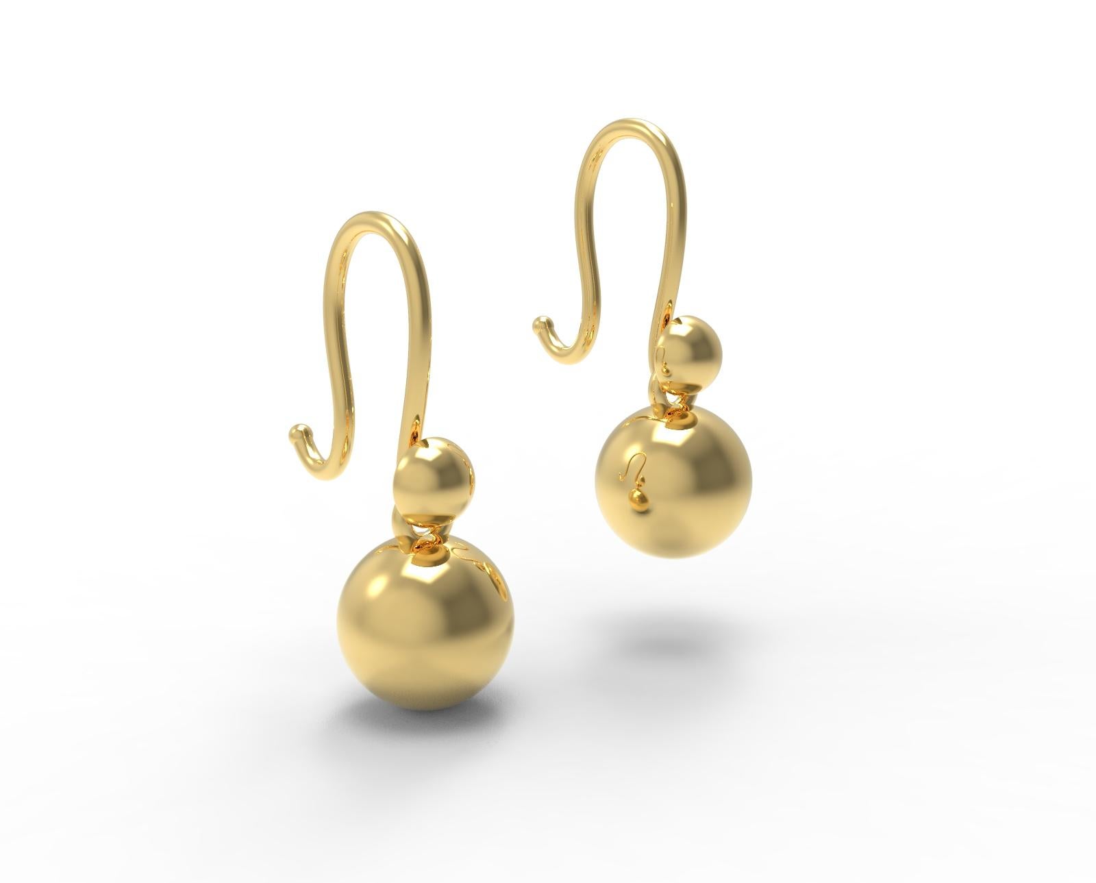 Boucles d'oreilles pendantes en or 22 carats Neuf - En vente à Brooklyn, NY