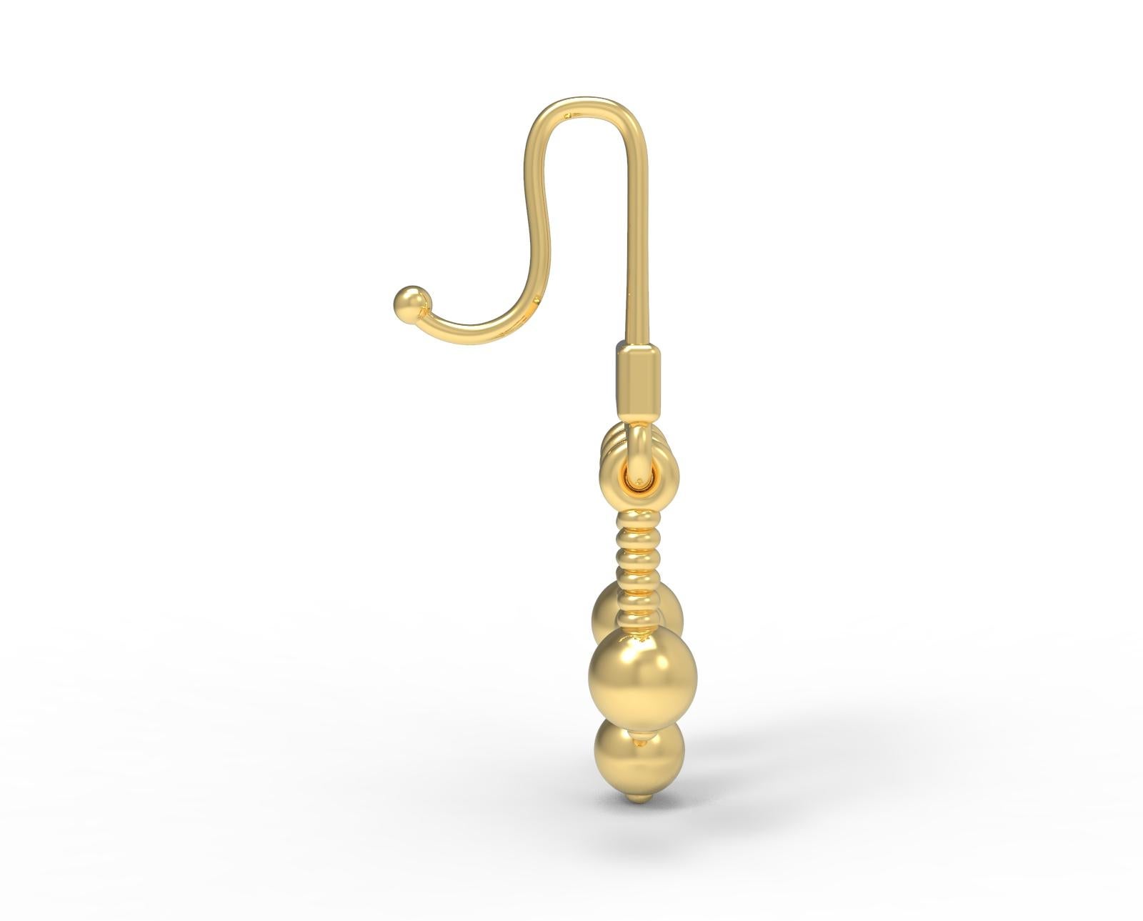 Classical Roman 22 Karat Gold Dangle Earrings For Sale