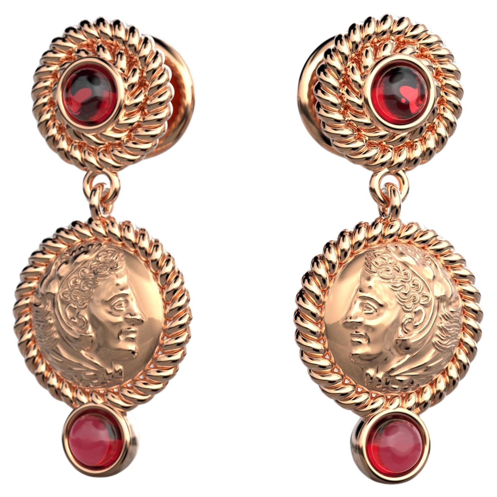 18 Karat Gold Ohrhänger im antiken griechischen Stil  Italienischer Schmuck, hergestellt in Italien im Angebot