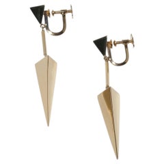 18K Gold Dangling Earrings by Heribert Engelbert Made 1946