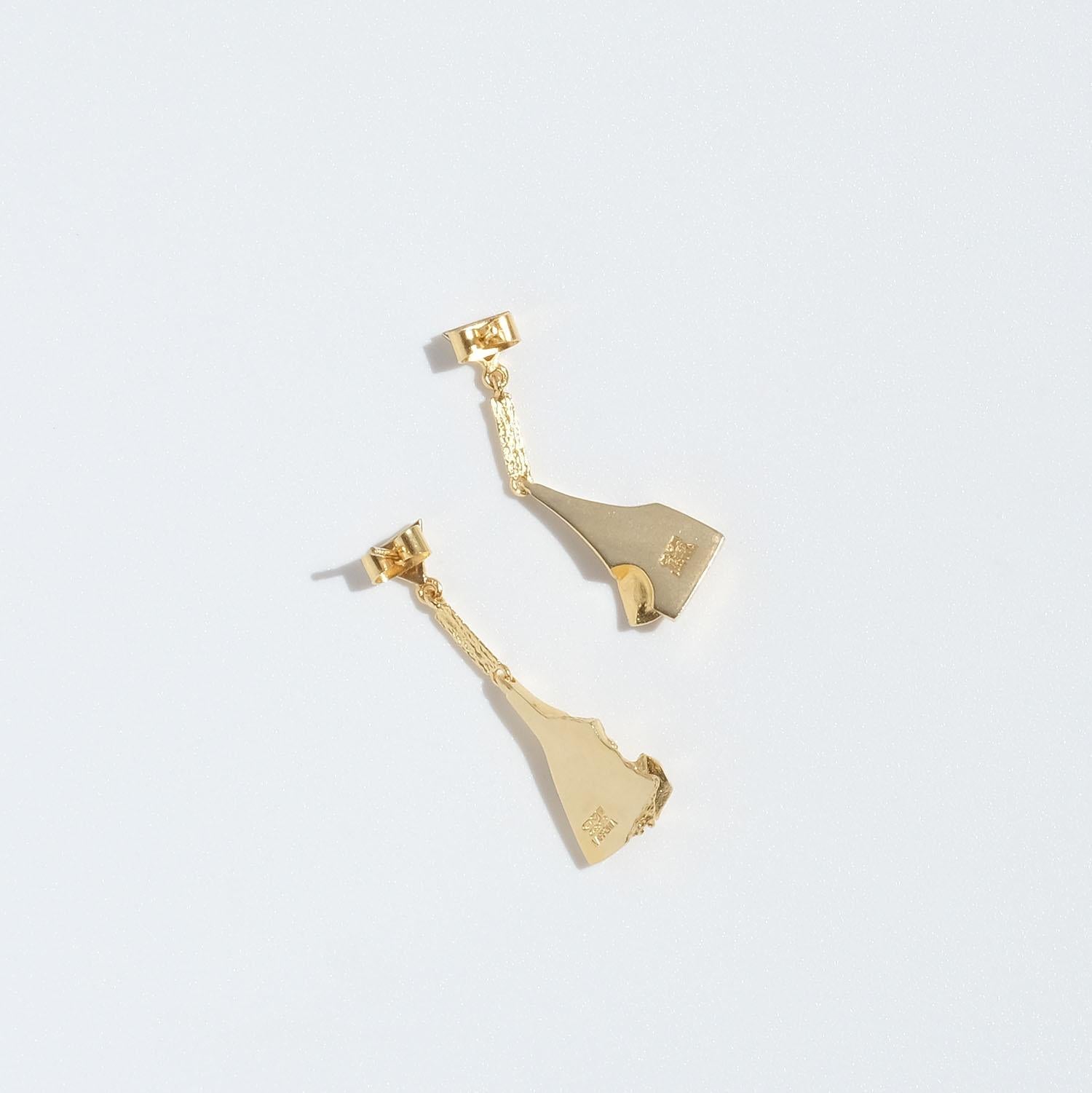 18k Gold Dangling Earrings by Lapponia Made Year 2007 For Sale 1