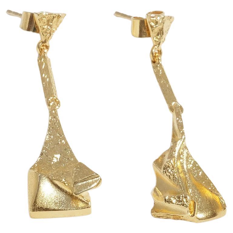 18k Gold Dangling Earrings by Lapponia Made Year 2007 For Sale