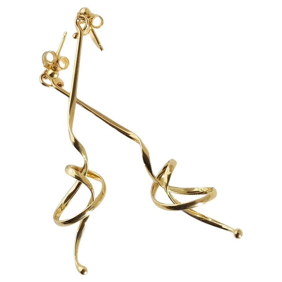 Orecchini pendenti in oro 18K di Vivianna Torun Bülow-Hübe in vendita