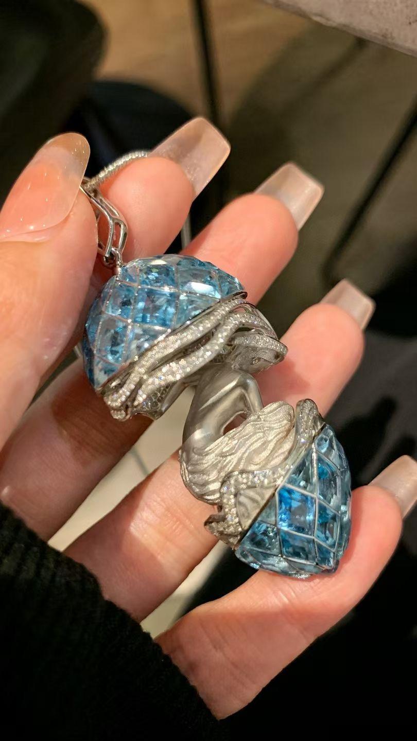 Taglio princess Ciondolo a conchiglia in oro 18K 