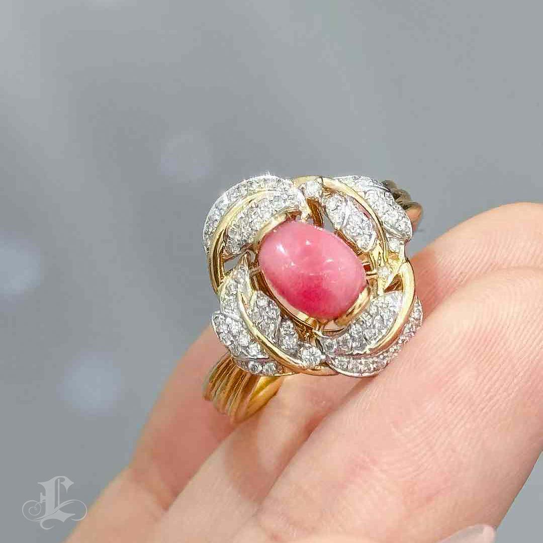 【Conchéa】Rosette Flame Conch Pearl Ring — 1.23ct For Sale 5