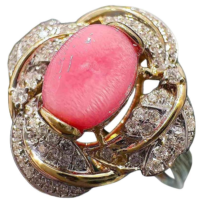 【Conchéa】Rosette Flame Conch Pearl Ring - 1.23ct