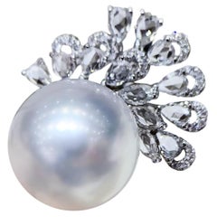 【Lustre Arc】Celestial Bloom Aurora South Sea Pearl & Diamond Firework Ring
