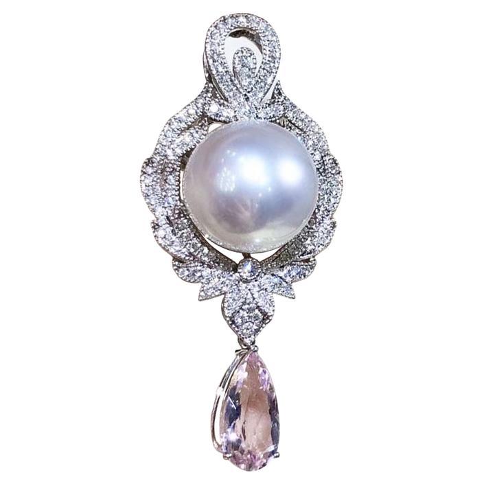 【Crown Radiance】Celestial Crest Aurora South Sea Pearl & Beryl Diamond Pendant