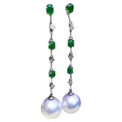【Lustre Arco】Empresa Cascada Aurora Pendientes Esmeralda Perla Mar del Sur