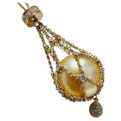 18k Gold Diamond 15mm South Sea Pearl Pendant w/ PSL PHAMPAGNE GOLD Certificate