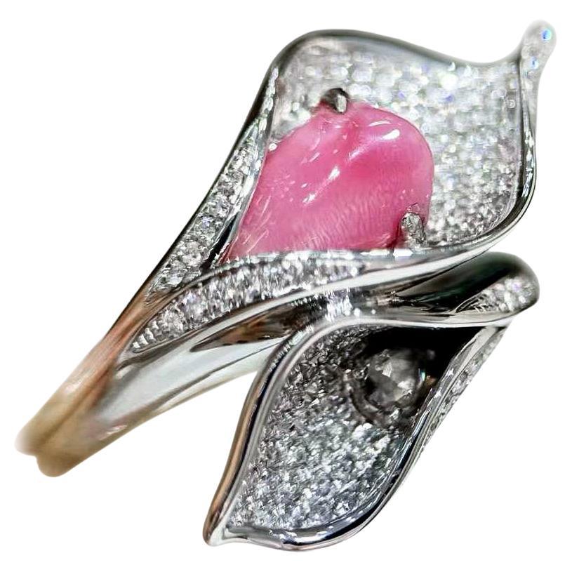 【Conchéa】Calla Flame Bloom Conch Pearl Floral Ring — 1.73ct