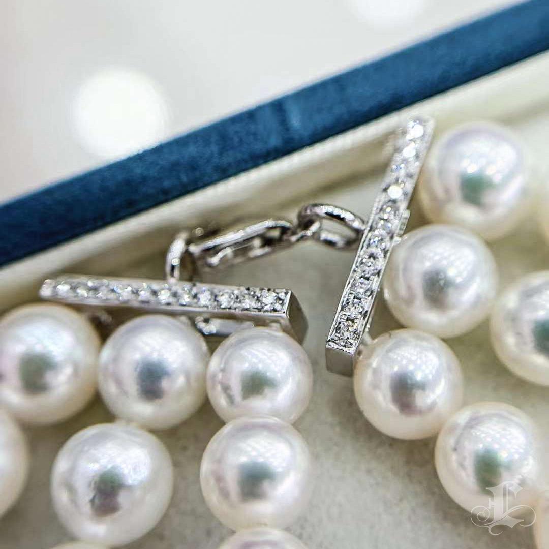 【Caelmare】Ocean Empress Triple Akoya Pearl & Turquoise Necklace For Sale 4