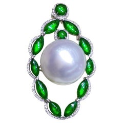 【Jādora】Jade Wreath South Sea Pearl Pendant
