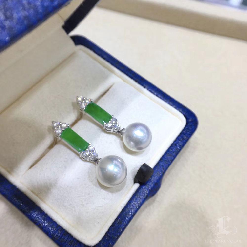 Women's 【Jādora】Jade Crown South Sea Pearl Drop Earrings For Sale