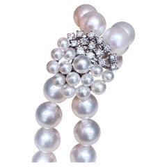 【Crown Radiance】Akoya Pearl & Diamond Double-Strand Necklace