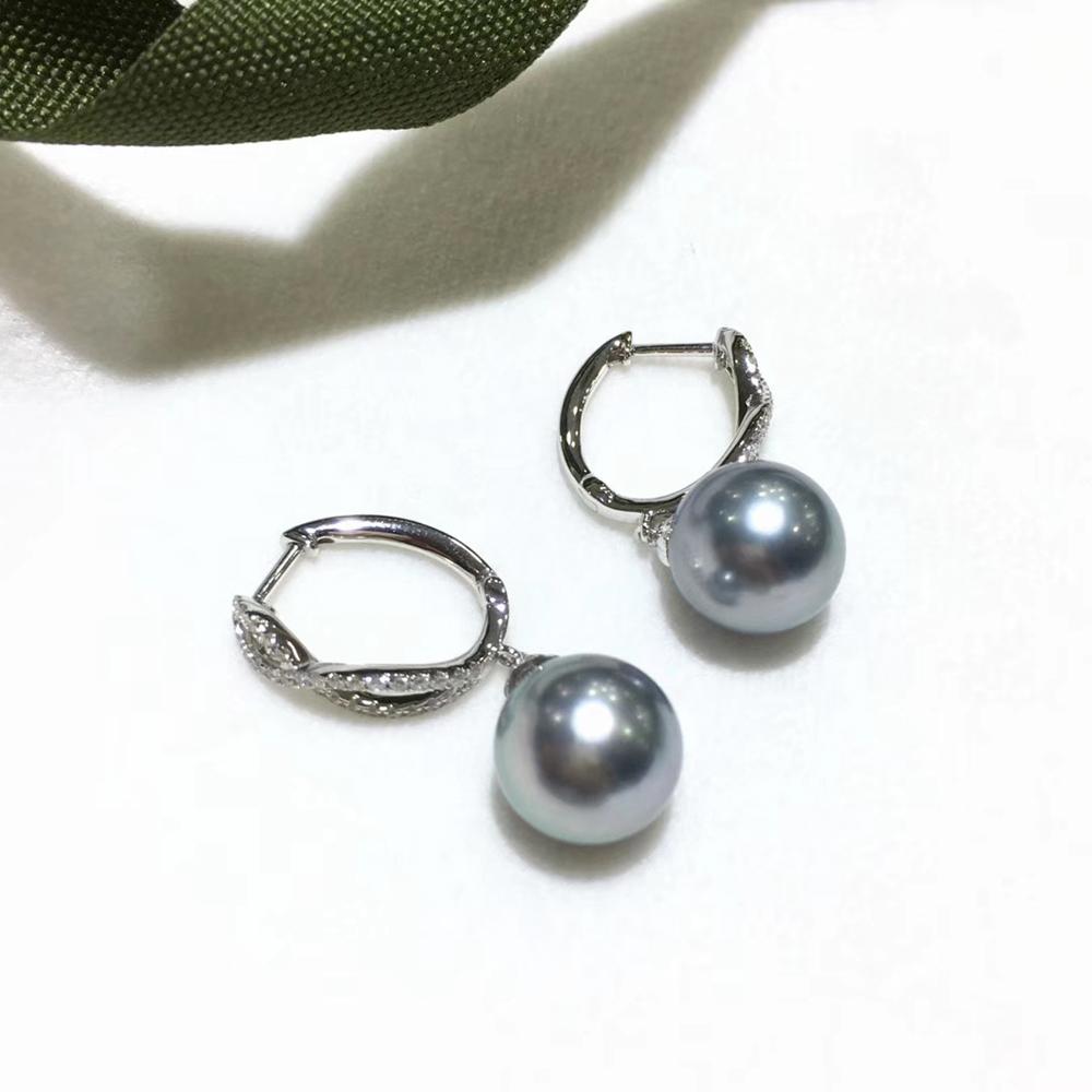 【Sculpted Geometry】Infinity AAAA Tahitian Pearl Gala Earrings For Sale 2