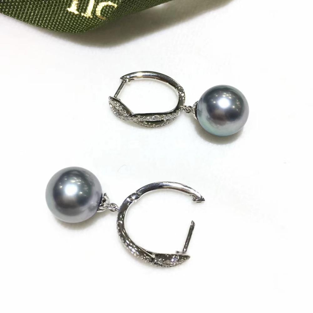 【Sculpted Geometry】Infinity AAAA Tahitian Pearl Gala Earrings For Sale 3