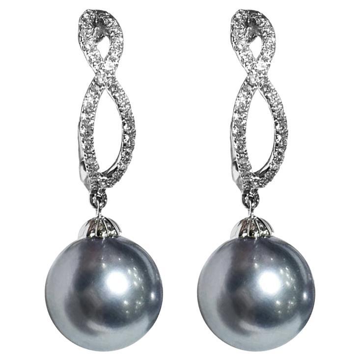 【Sculpted Geometry】Infinity AAAA Tahitian Pearl Gala Earrings