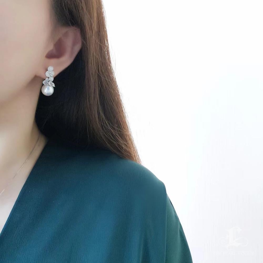 Non taillé 【Lustre Arc】Hope in Bloom Boucles d'oreilles duo trèfle en vente