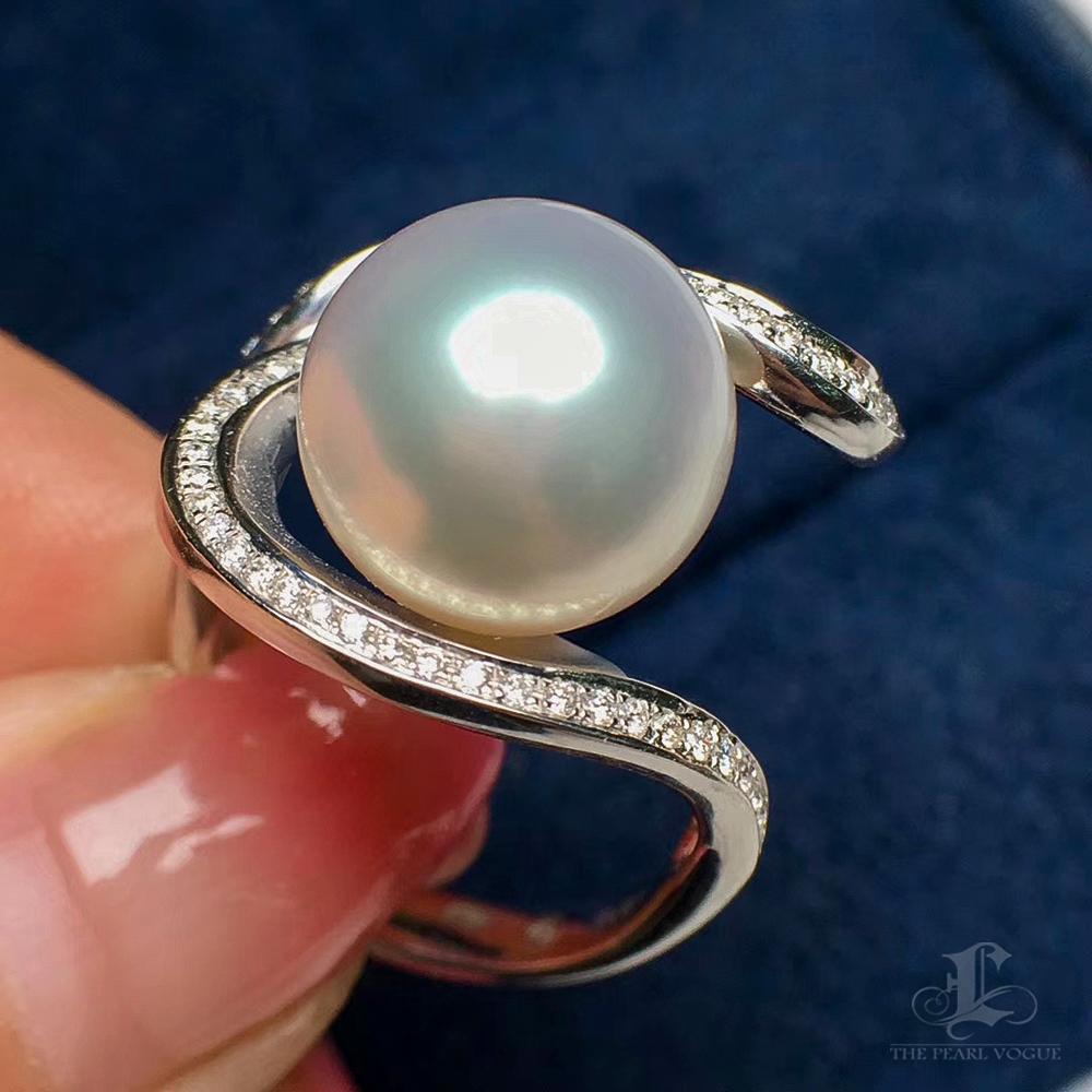 Women's 【Lustre Arc】Celestial Orbit Aurora South Sea Pearl Ring For Sale