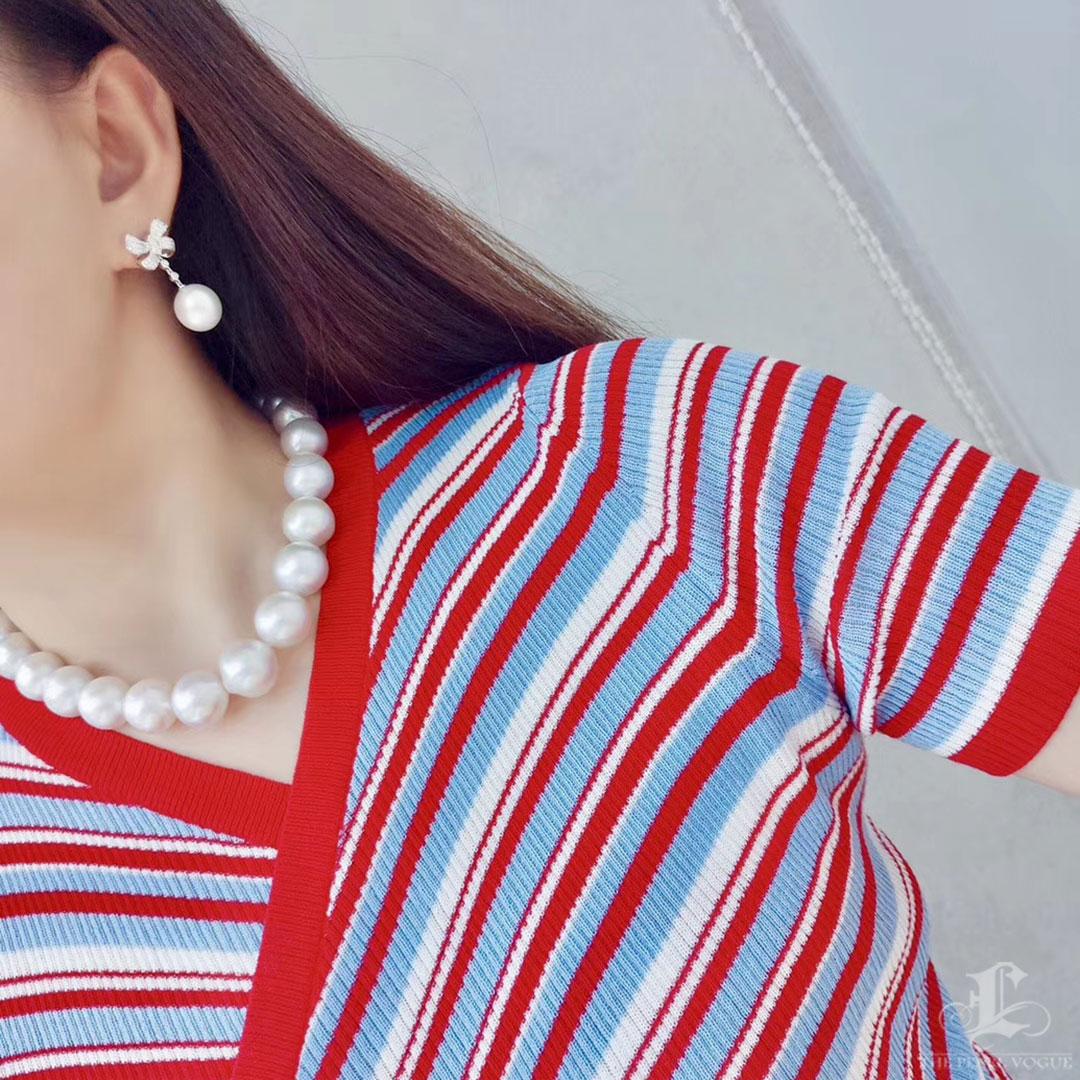 Uncut 【Crown Radiance】Regal Ribbon Aurora South Sea Pearl Gala Earrings For Sale