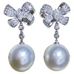 【Crown Radiance】Regal Ribbon Aurora South Sea Pearl Gala Earrings