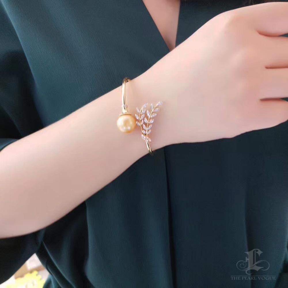 【Vine Symphony】Olive Branch Aurora South Sea Pearl Diamond Bracelet en venta 3