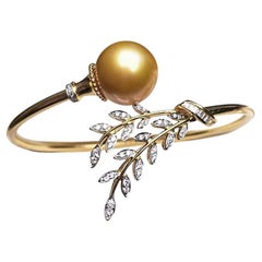 Bracelet en diamant avec perles des mers du sud et perles d'Aurora d'Oliver Branch