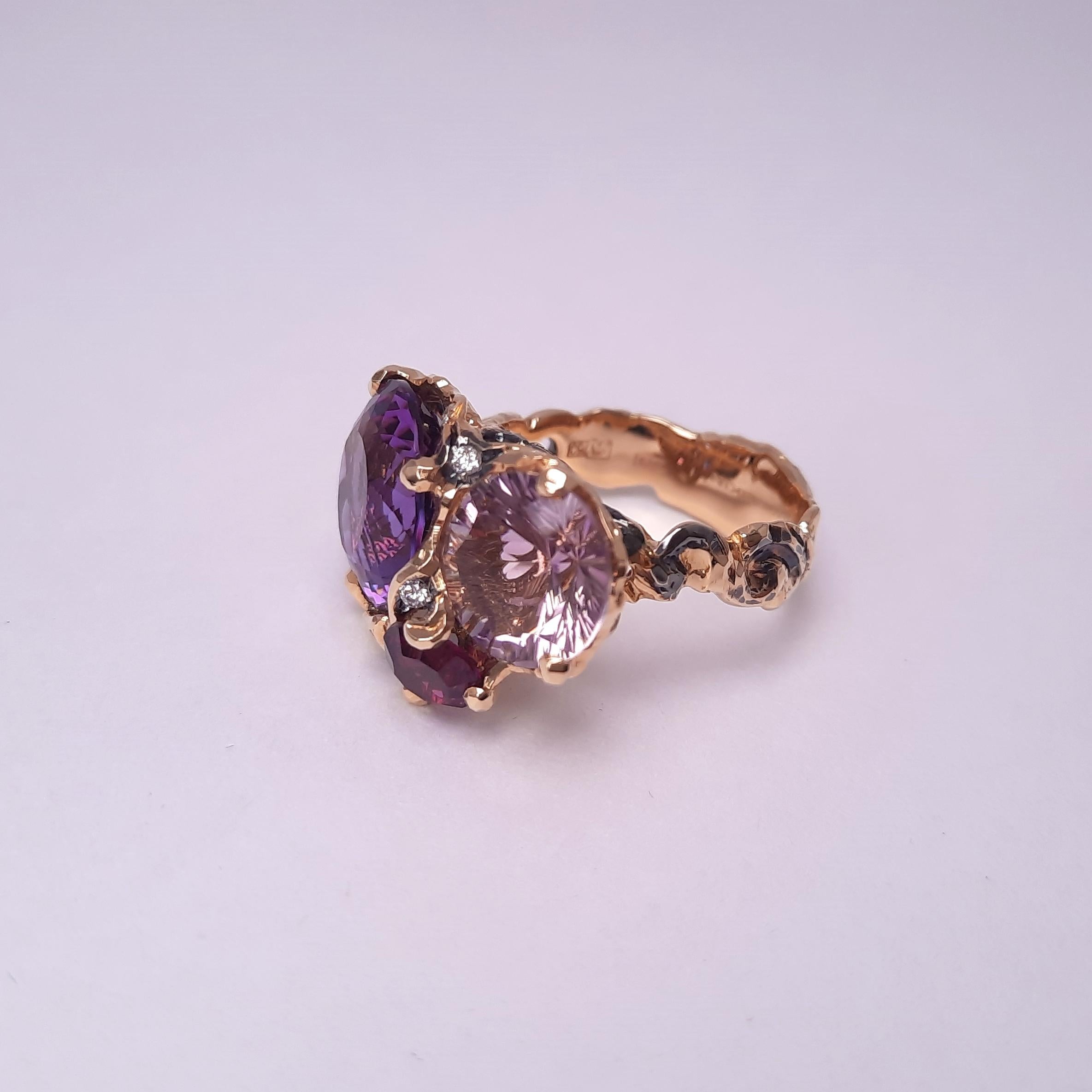 purple stone rings gold