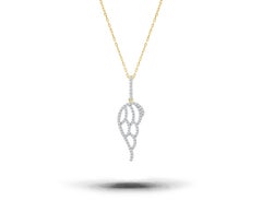 18k Gold Diamond Angel Wing Necklace Angel Protect Charm Pendant Necklace
