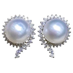 【Crown Radiance】Sunburst Aurora South Sea Pearl Diamond Earrings