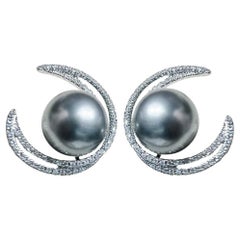 【Lustre Arc】Lunar Arc Aurora Tahitiperlen-Diamant-Ohrringe