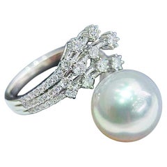 【Lustre Arc】Blooming Aurora South Sea Pearl Diamond Ring