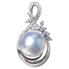 【Vine Symphony】Vine-Lace Aurora South Sea Pearl Diamond Pendant