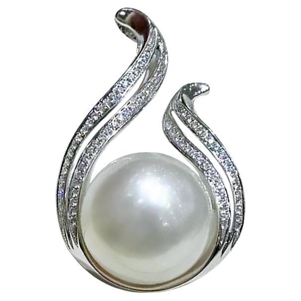 【Lustre Arc】Dancing Flame Aurora South Sea Pearl Diamond Pendant