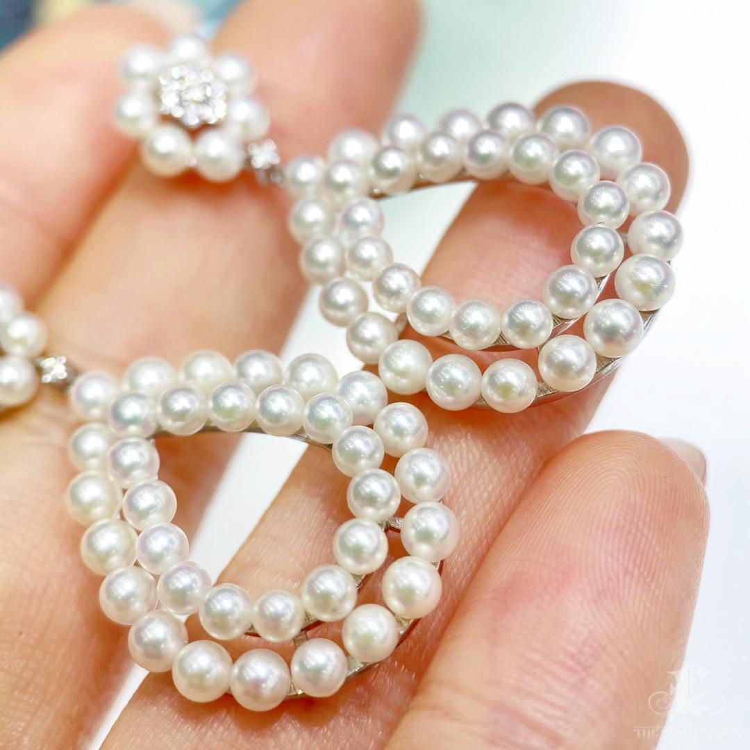 【Crown Radiance】Blooming Aurora Akoya Pearl Diamond Gala Earrings For Sale 2