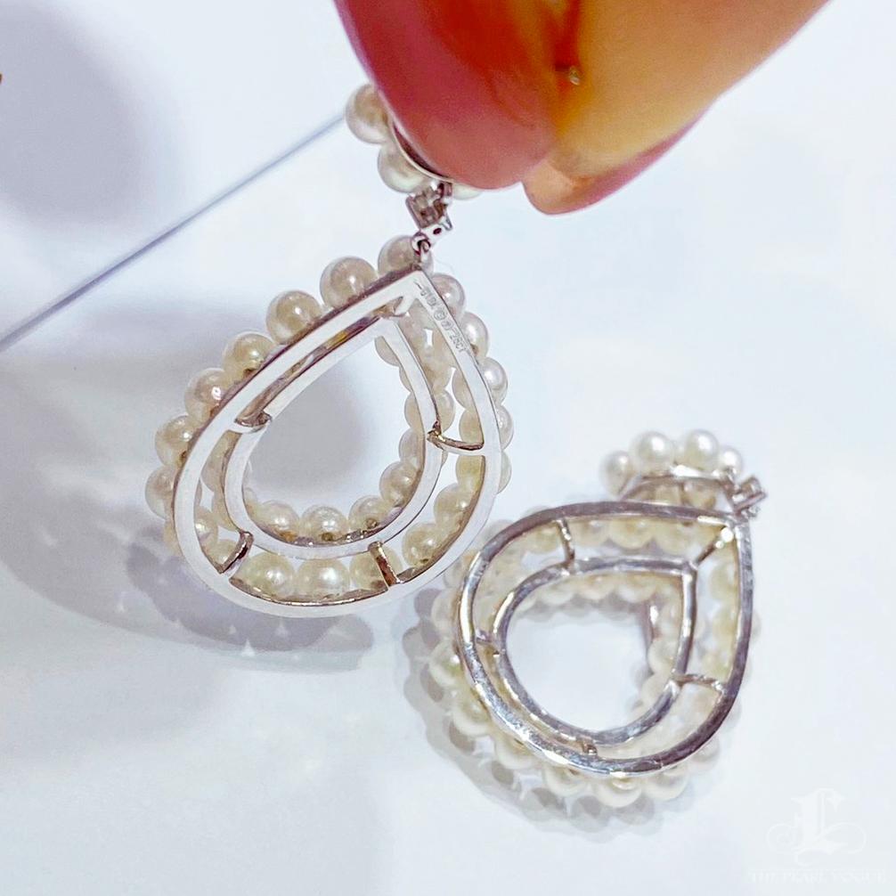 【Crown Radiance】Blooming Aurora Akoya Pearl Diamond Gala Earrings For Sale 3