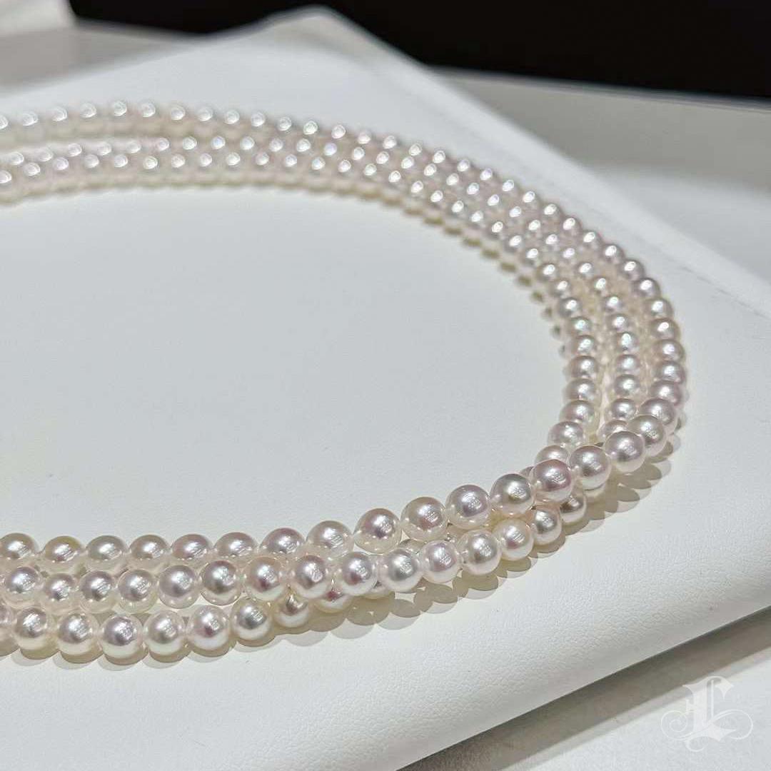 【Crown Radiance】Baroque Medallion Aurora Baby Akoya Pearl Triple-Strand Necklace For Sale 1