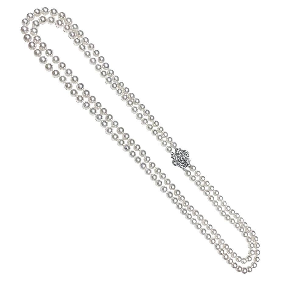 【Vine Symphony】Regency Bloom Aurora Akoya Double-Strand Necklace