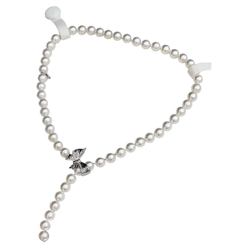 【Vine Symphony】Flutter Grace Convertible Aurora Akoya Pearl Diamond Necklace