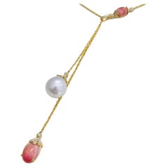 【Conchéa】Sun & Moon Harmony Conch Pearl Y Necklace - 5.2ct