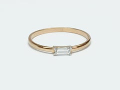 18k Gold Diamond Baguette Baguette Diamond Engagement Ring