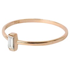 Used 18k Gold Diamond Baguette Ring Engagement Ring