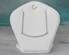 18k Gold Diamond Bar Necklace Curved Bar Necklace Bridal Necklace