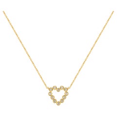 Collier cœur en or 18 carats avec chaton en diamants, Valentino Jewelry