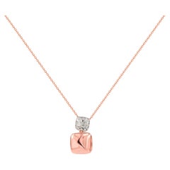 18k Gold Diamond Charm Pendant Necklace Lucky Pillow Charm Necklace