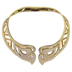 18K Gold Diamond Choker Necklace