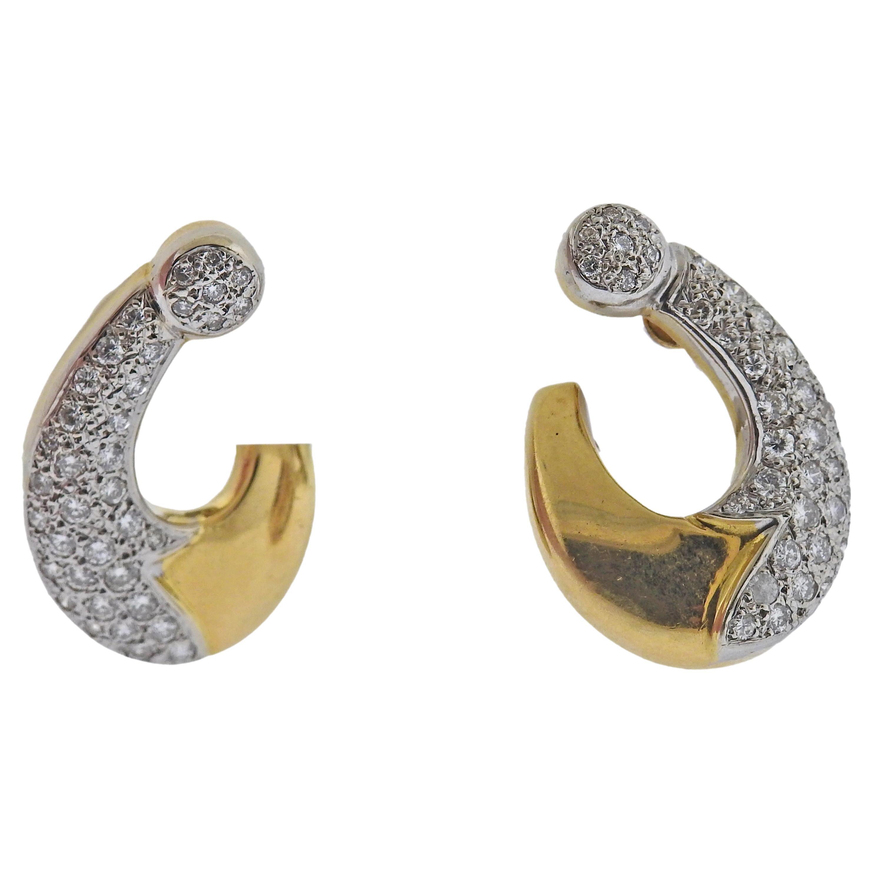 18k Gold Diamond Cocktail Earrings