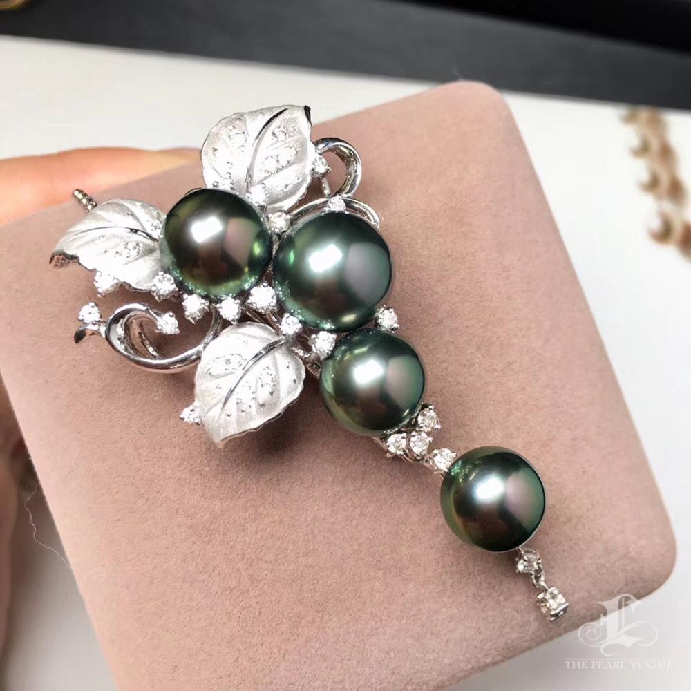 Convertible 2-in-1 Floral Brooch Pendant in Diamond Dust & South Sea Pearl 6